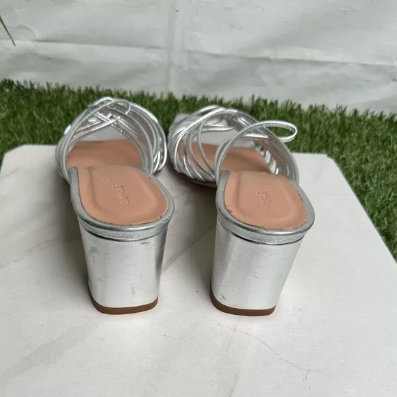AEYDE'PEARL' MULTI-STRAP BLOCK HEELSANDALS SILVER 39.5 US 9.5