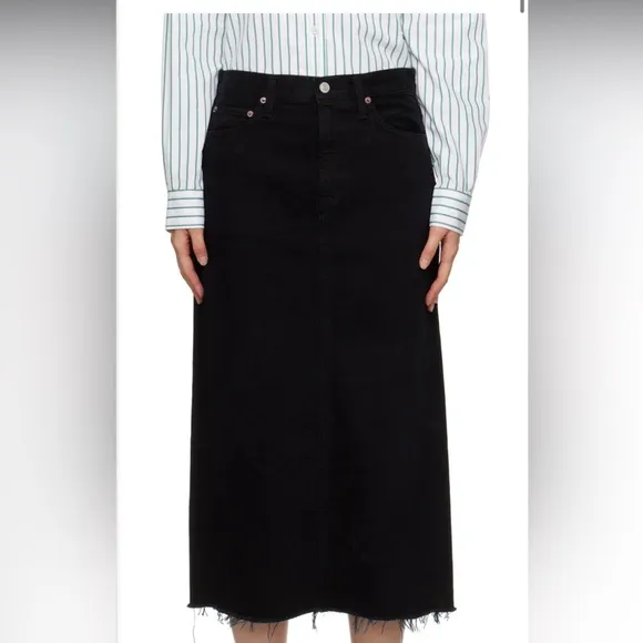 AG Adriano Goldsmith Delia Denim Maxi/Midi Skirt