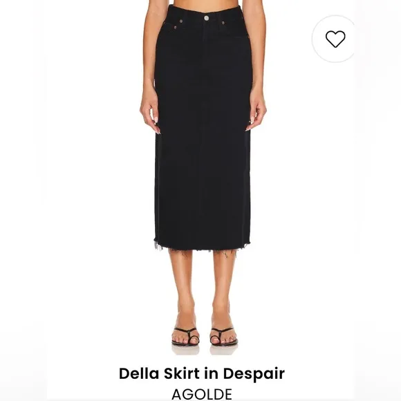AG Adriano Goldsmith Delia Denim Maxi/Midi Skirt