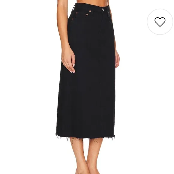 AG Adriano Goldsmith Delia Denim Maxi/Midi Skirt
