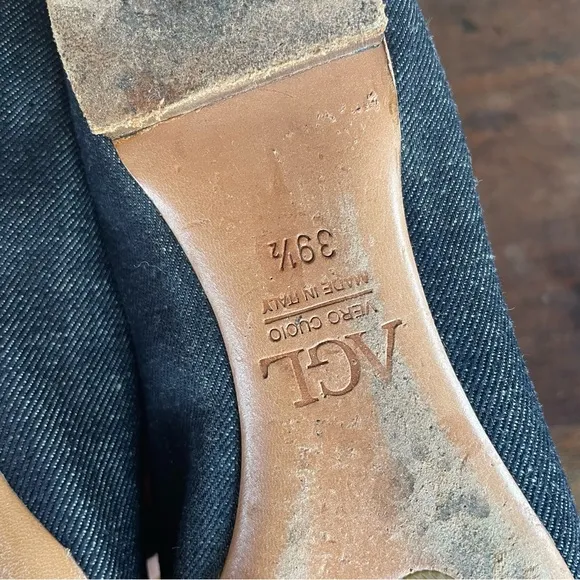 AGL Atilio Giusti Leombruini Denim and Patent Leather Loafers