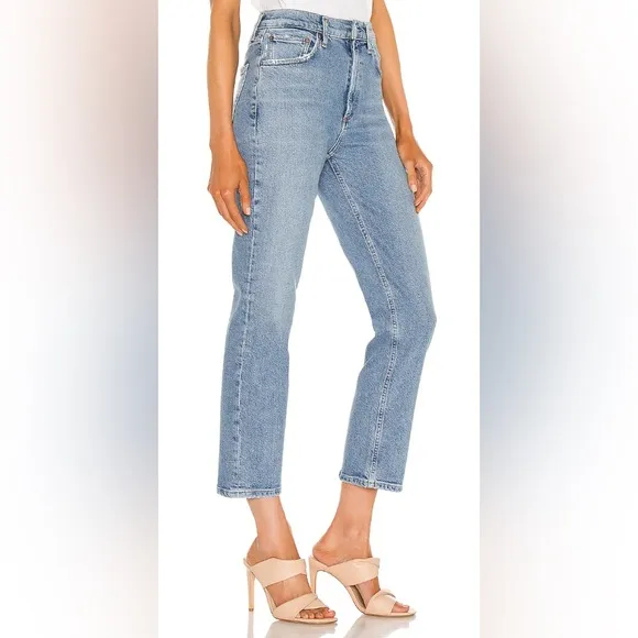 Agolde Wilder Mid-Rise Straight Leg Crop Jean in Cascadia