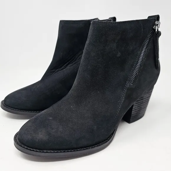 Agua College Waterproof Winter Ankle Boots Size 7.5 Black Leather Sealed Seams