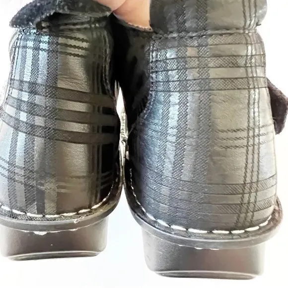 Alegria Caiti Plaid to Meet You Black Ankle Boot Size 36 EU Bootie Silver Button