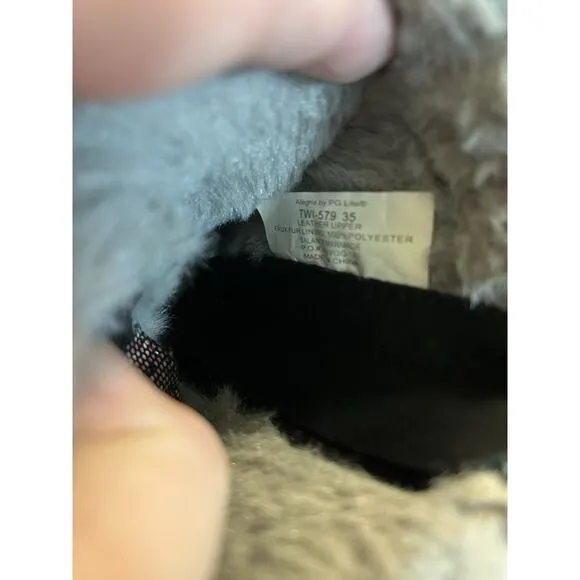 Alegria Twisp Dame Leather and Faux Fur Boots Size 5 Comfort