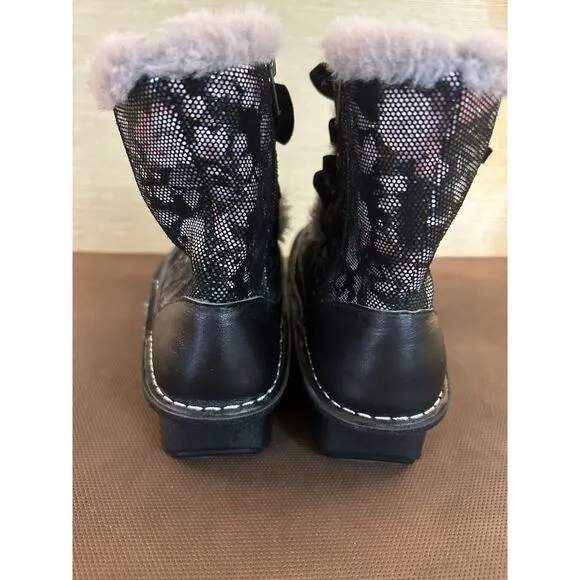 Alegria Twisp Dame Leather and Faux Fur Boots Size 5 Comfort