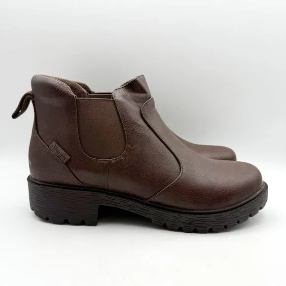 Alegria Womens Rowen Boots EU 40 US 9.5-10 Brown Vegan Leather Waterproof NWOB