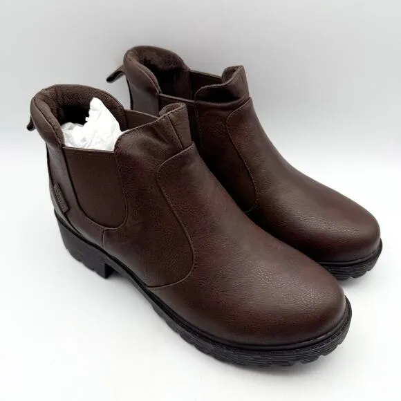 Alegria Womens Rowen Boots EU 40 US 9.5-10 Brown Vegan Leather Waterproof NWOB