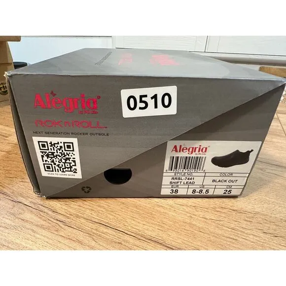 Alegria Womens Shift Lead Shoes Black Size 8/8.5 US 38 EU NIB Arch Support Comfy