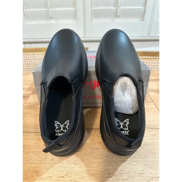 Alegria Womens Shift Lead Shoes Black Size 8/8.5 US 38 EU NIB Arch Support Comfy