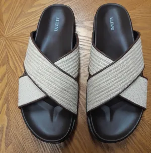Alfani Brown and Cream Slide Sandals NWT Size:11  Alfani