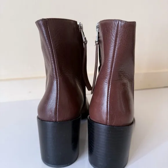 Ali MacGraw Womens Brown Leather Ankle Boots Booties SZ 8.5