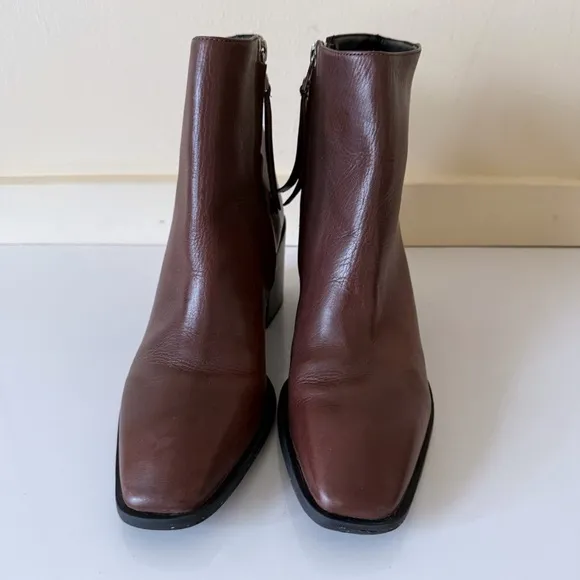 Ali MacGraw Womens Brown Leather Ankle Boots Booties SZ 8.5
