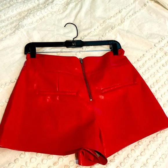 Alice and olivia vegan leather shorts