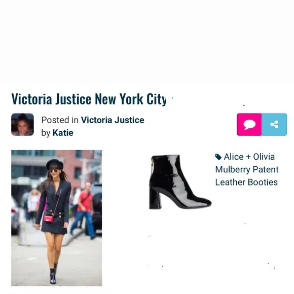 Alice   Olivia MULBERRY Patent Leather Ankle Boots Size 9