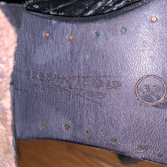 All Saints Black Leather Boots Size 7