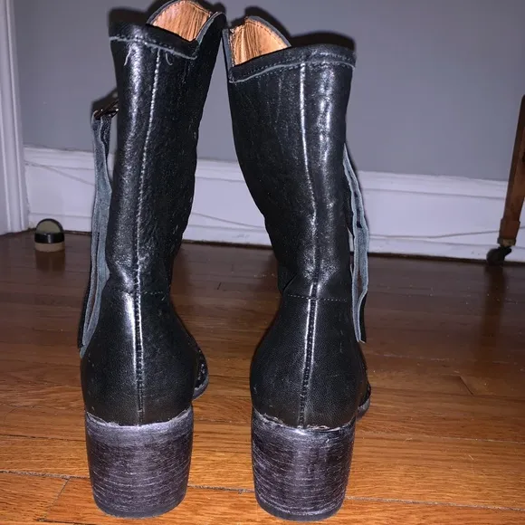 All Saints Black Leather Boots Size 7
