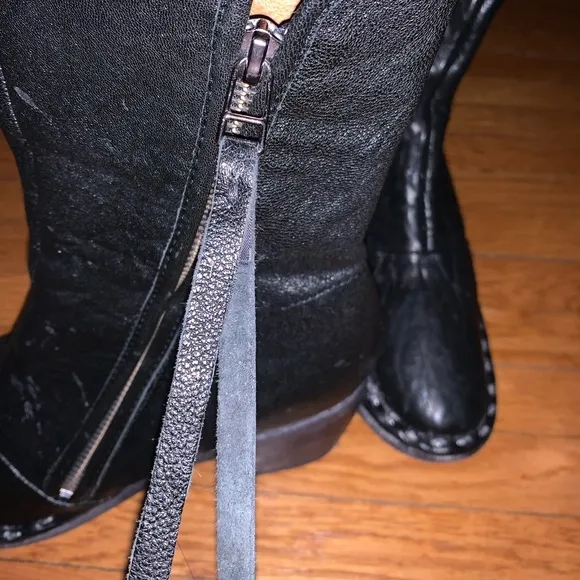 All Saints Black Leather Boots Size 7