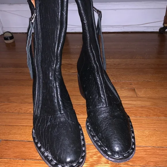 All Saints Black Leather Boots Size 7