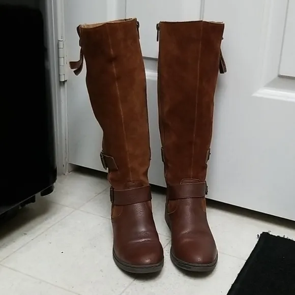 AMERICAN RAG suede leather boots tall collins