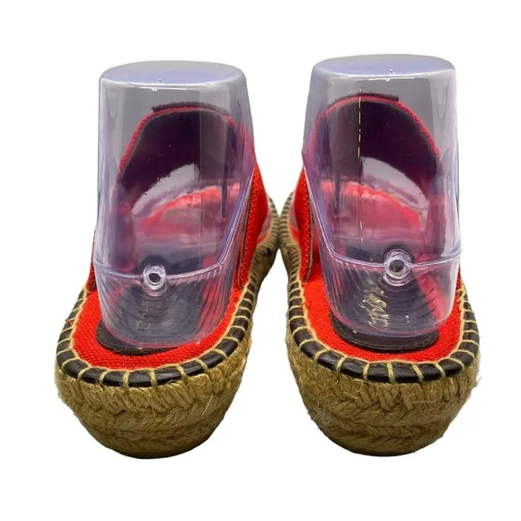 Andre Assous Flip Flop Espadrille Sandals Red Brown Euro 39 Made in Spain