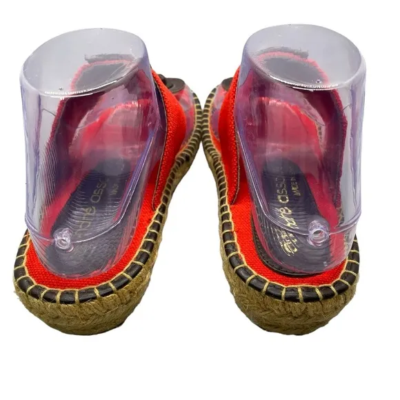 Andre Assous Flip Flop Espadrille Sandals Red Brown Euro 39 Made in Spain