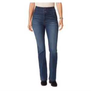 Anne Klein Jeans Womens High-Rise Bootcut Slim jean. Saddleback size 4