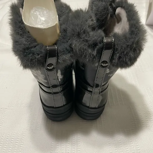 Anne Klein Womens Gayla Round Toe Mid-Calf Cold Weather Boots, Black/Grey, 6.5M