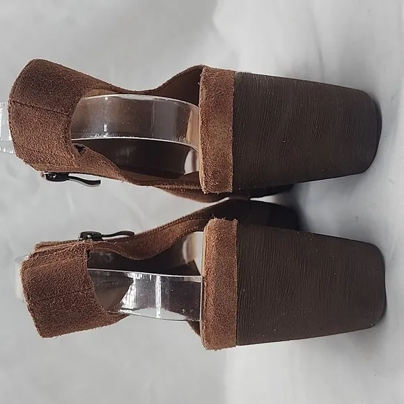 ANTELOPE I41 CUFF SANDALS TAUPE TAN SUEDE OPEN TOE BLOCK HEEL SIZE 41 NWOB