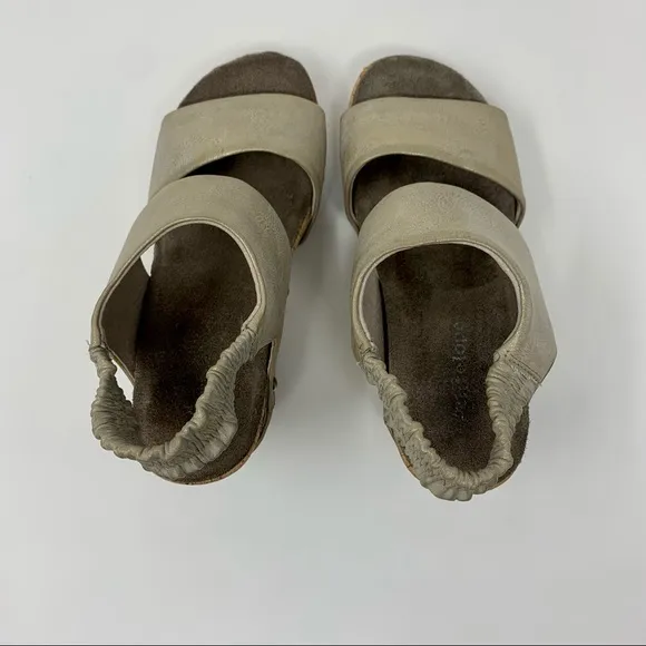 Antelope Metallic Double Strap Slingback Wedge Sandals Women Size 5 to 5 1/2