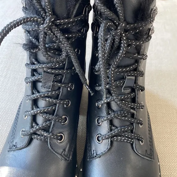 Anthropologie and Free People BNWT Bibi Lou Black Combat Boots. Comfortable ♥️♥️