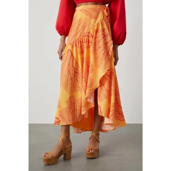 Anthropologie Hutch Printed Wrap Maxi Skirt - New Large