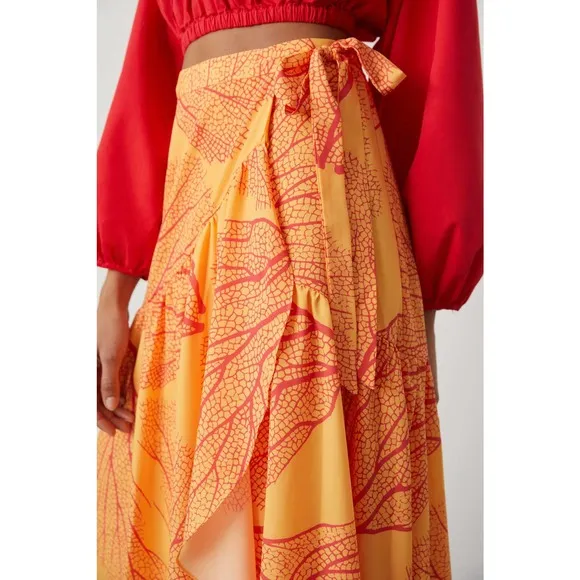 Anthropologie Hutch Printed Wrap Maxi Skirt - New Large