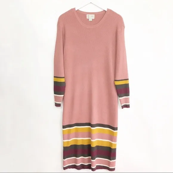 Anthropologie Parvati Midi Stripes Dress Size Medium