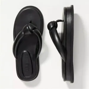 Anthropologie Vicenza Black Puffy Platform Flip Flop Sandals