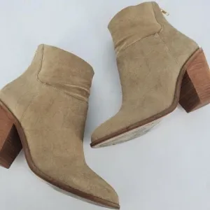 Anthropologie embossed leather ankle boots