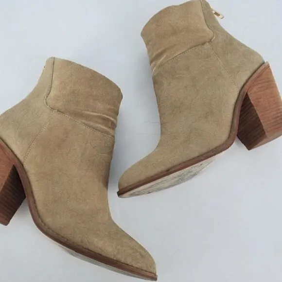 Anthropologie embossed leather ankle boots