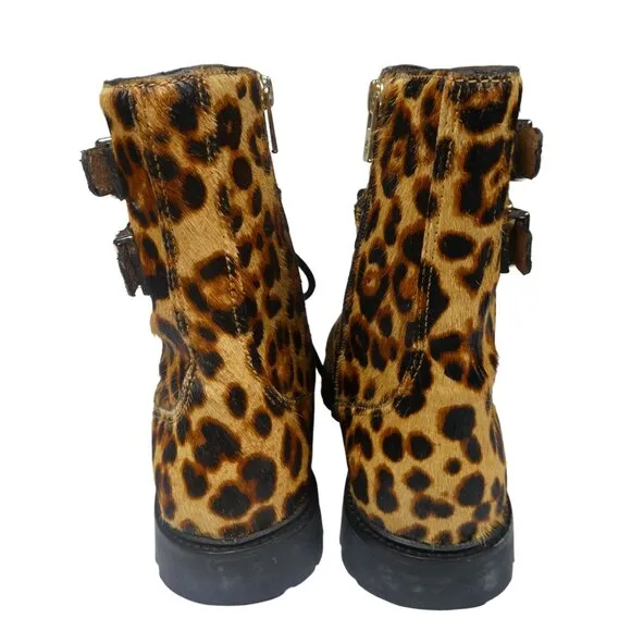 Antonio Melani BERTILLI Leopard Print Calf Boots Size 8M