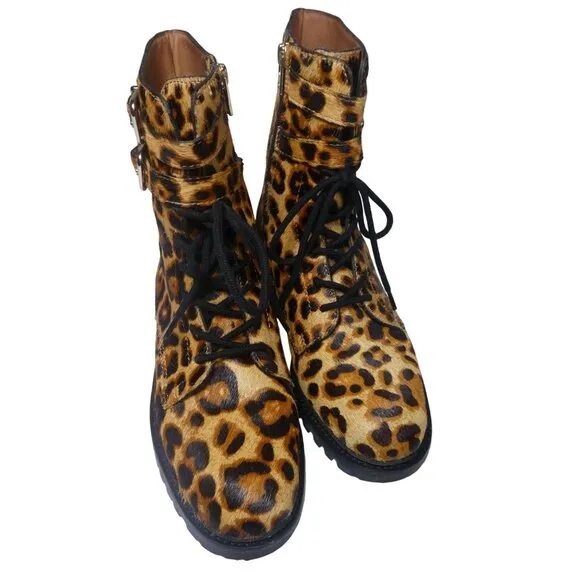 Antonio Melani BERTILLI Leopard Print Calf Boots Size 8M