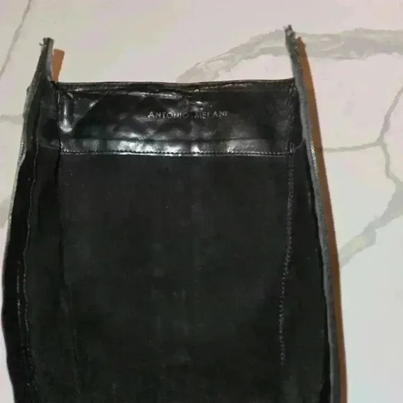 Antonio Melani Womens Tall Riding Boots Genuine Leather Black Size 7.5