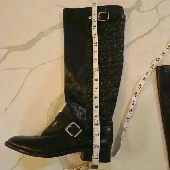 Antonio Melani Womens Tall Riding Boots Genuine Leather Black Size 7.5
