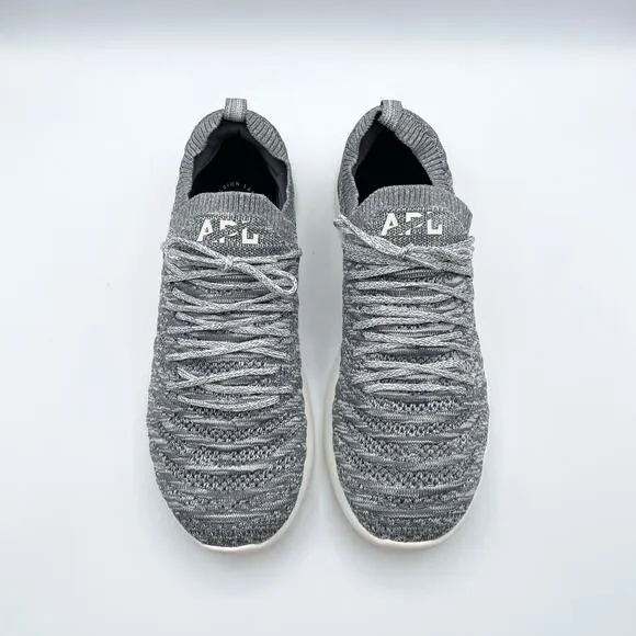 APL Techloom Wave Shoes Smoke Ivory Melange Gray White Running Womens 10.5