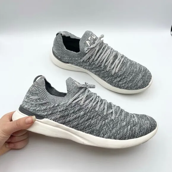 APL Techloom Wave Shoes Smoke Ivory Melange Gray White Running Womens 10.5