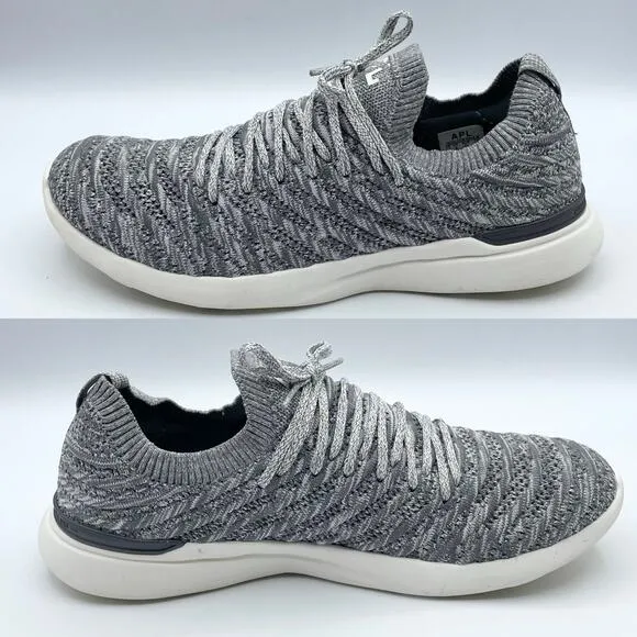 APL Techloom Wave Shoes Smoke Ivory Melange Gray White Running Womens 10.5
