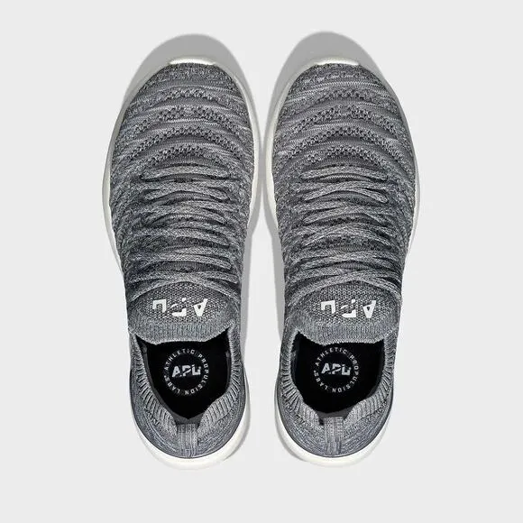 APL Techloom Wave Shoes Smoke Ivory Melange Gray White Running Womens 10.5