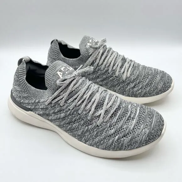 APL Techloom Wave Shoes Smoke Ivory Melange Gray White Running Womens 10.5
