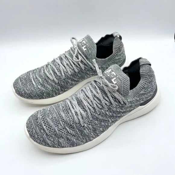 APL Techloom Wave Shoes Smoke Ivory Melange Gray White Running Womens 10.5