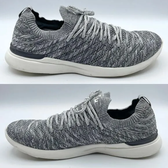 APL Techloom Wave Shoes Smoke Ivory Melange Gray White Running Womens 10.5