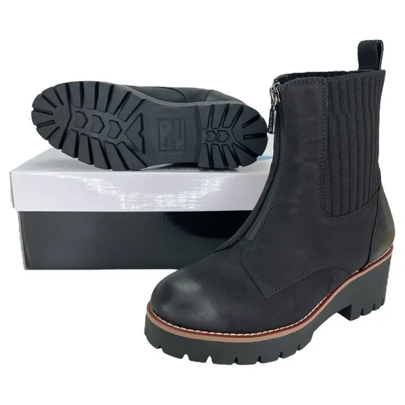 Aqua College Dream Black Nubuck Leather Waterproof Womens Ankle Boots Size 5.5M
