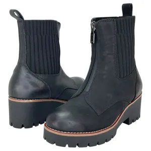 Aqua College Dream Black Nubuck Leather Waterproof Womens Ankle Boots Size 5.5M
